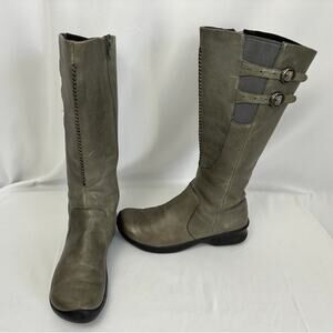 KEEN Bern Baby Bern II Tall Boots Womens 7.5 Gray Leather Riding Outdoor Winter